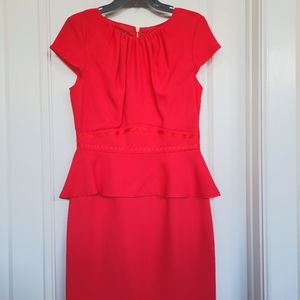 Musette Red Peplum Dress  NWOT